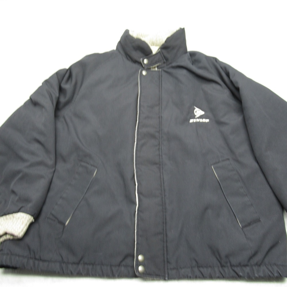 Swingster Jacket Mens XL Black Dunlop Quilt Lined Puffer USA Heavy Winter VTG